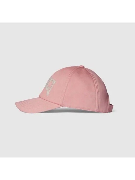 NWT GUCCI HAT BASEBALL CAP PINK COTTON w LOGO EMBROIDERY UNISEX sz M main image 7